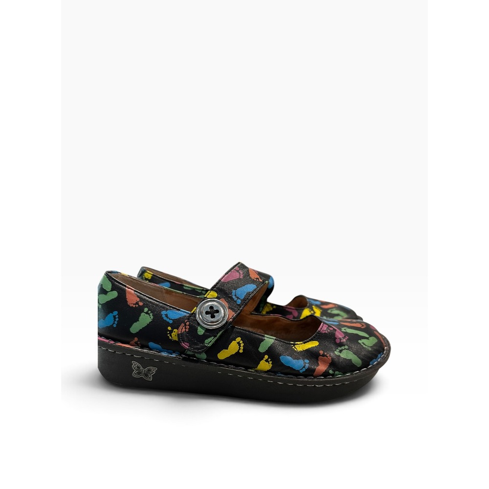 Alegria Paloma Happy Feet Black Leather Mary Jane Clogs Shoes PAL-214 Size 42